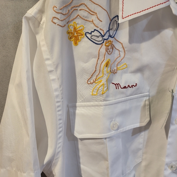 MARNI Embroidered Character Poplin Shirt - Picture 3 of 8